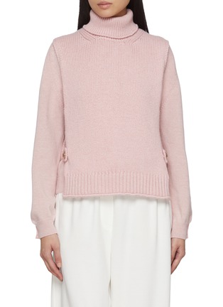 Sleeveless Turtleneck Cashmere Knit Top