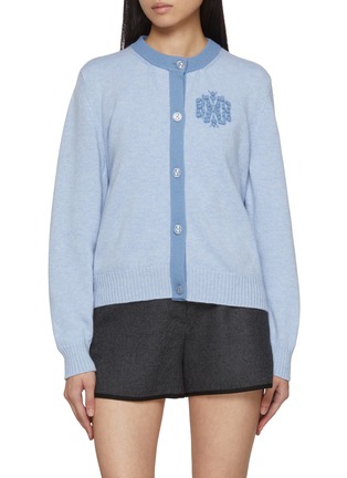 Mini Thistle Logo Cashmere Knit Cardigan